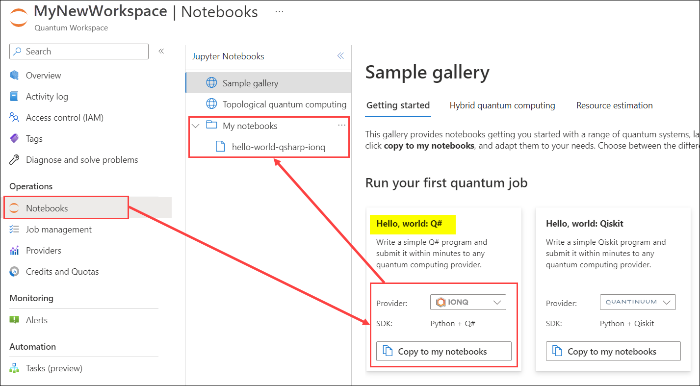 Снимок экрана: пример Jupyter Notebook коллекции, показывающий, как скопировать записную книжку из коллекции.