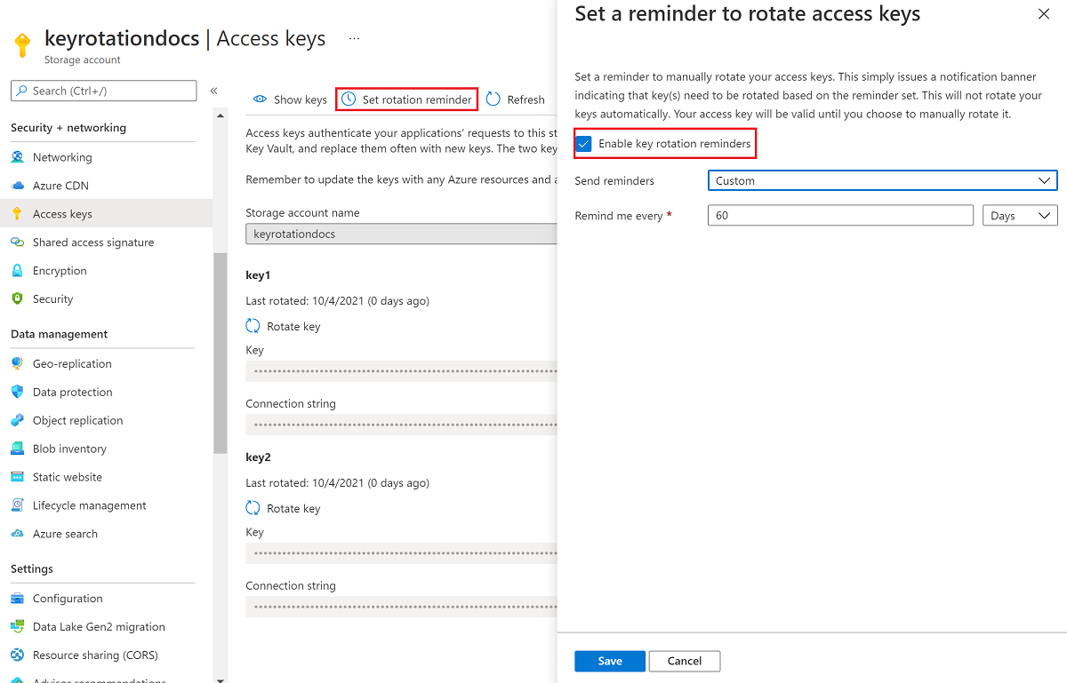 Снимок экрана: создание политики истечения срока действия ключа в портал Azure