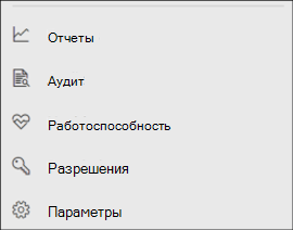 Меню быстрого запуска для Microsoft Defender портал разрешений и отчетов на левой панели навигации на портале Microsoft Defender.