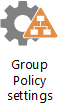 Этот значок представляет параметры групповая политика.