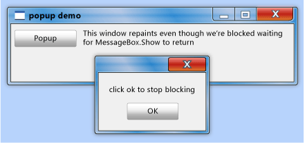 Screenshot that shows a MessageBox with an OK button