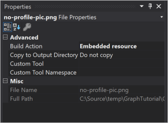 Снимок экрана окна Свойства для PNG-файла