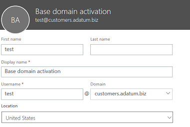 Снимок экрана: страница активации базового домена.