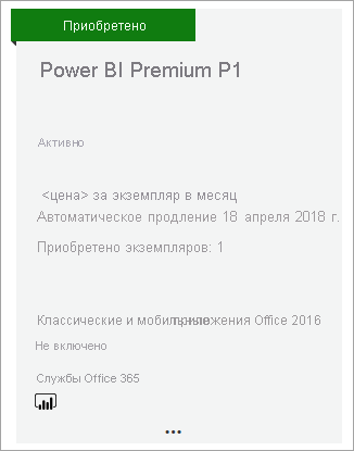 Приобретена версия Power BI Premium