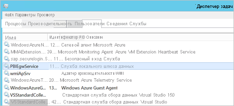 Screenshot of Task Manager Services tab
