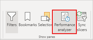 Screenshot of the View ribbon, highlighting Performance Analyzer.