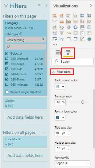 Expand Filters pane