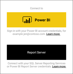 Вход в мобильное приложение Power BI