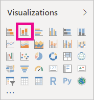 Screenshot of the Visualization pane with the Stacked column chart highlighted.