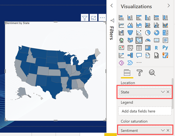 Screenshot of data fields selected to build a shape map.
