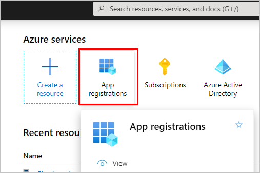 Снимок экрана с изображением окна «Регистрация приложений» в службах Azure.