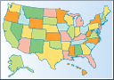 Многоугольная цветная аналитическая карта
