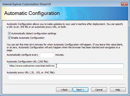 В окне Automatic Configuration можно настроить автоматическое задание параметров