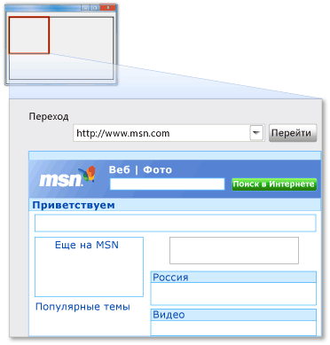 Пример снимка экрана MSN