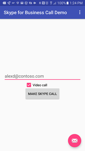 The main activity of the Skype call sample