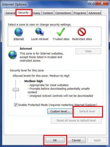 security tab