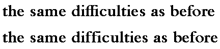 Two versions of a line of text: use of the f-f-i ligature makes the line shorter