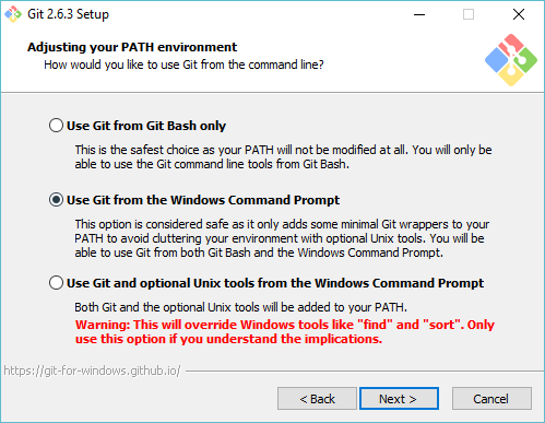 This lets you use git commands in the PowerShell console/in any Windows console.