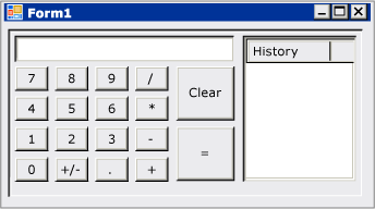Screenshot of the completed user interface for the calculator control.