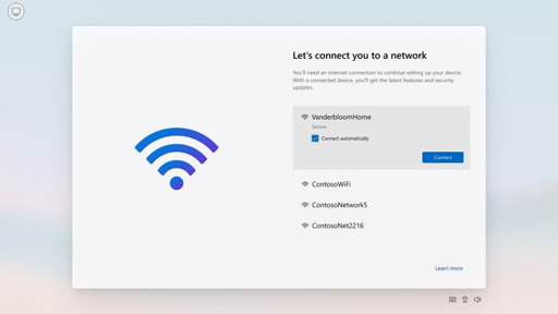 Let's connect you to a network screen, showing both wi-fi and cellular networks