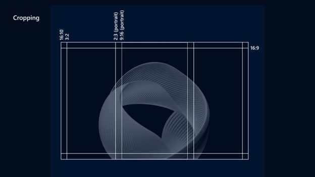 Изображение, показывающее соответствующую обрезку по пропорциям для обоих Windows