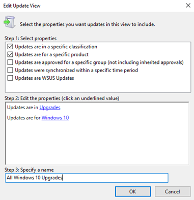 Введите Все обновления Windows 10 в поле имя в консоли администрирования WSUS.