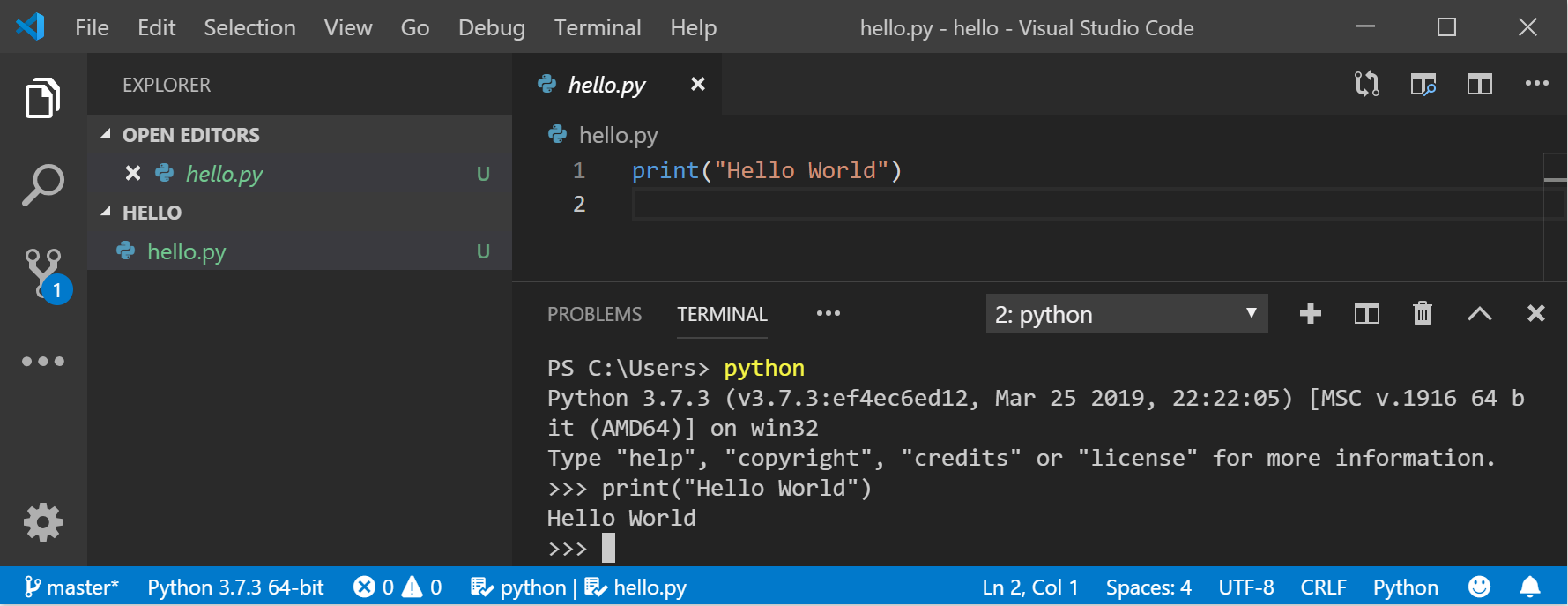 python in vscode