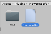 Снимок экрана: папка Newtonsoft в представлении проекта.
