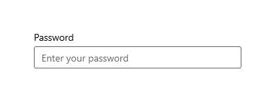 Поле ввода пароля в состоянии покоя с текстом подсказки
