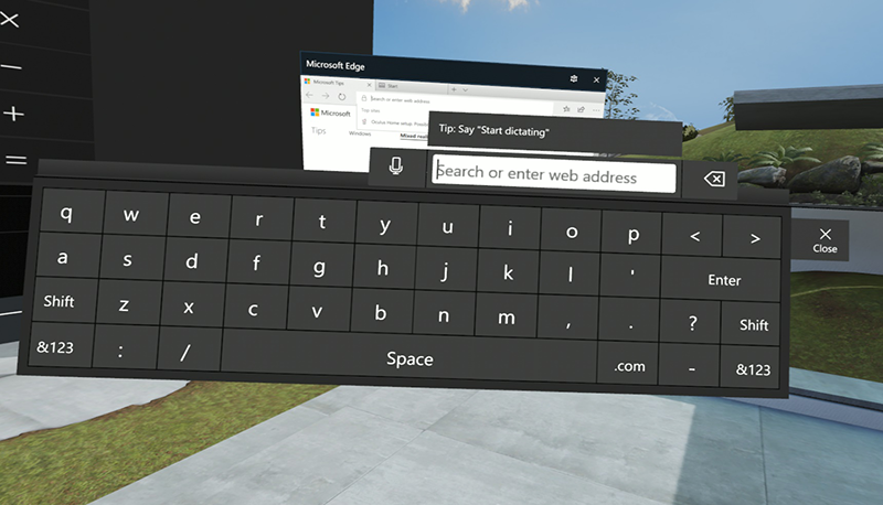 The pop-up keyboard in Mixed Reality