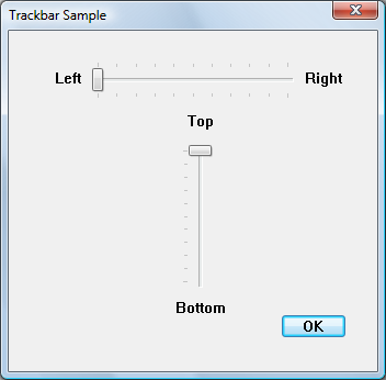 screen shot showing a dialog box with a horizontal trackbar and a vertical trackbar