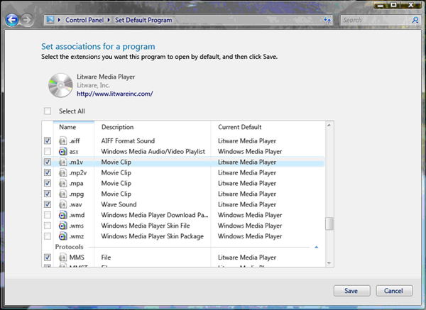Снимок экрана: сопоставление наборов для страницы программы для litware