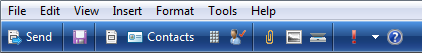 Screenshot that shows the toolbar with icons labeled for the most frequently used buttons. 