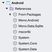 Android references in Visual Studio for Mac