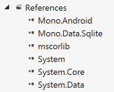 Android references in Visual Studio