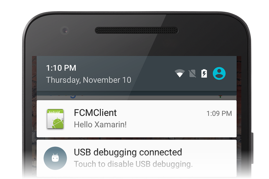 Notification message is displayed on the device