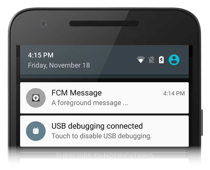 Foreground notification shown with foreground icon