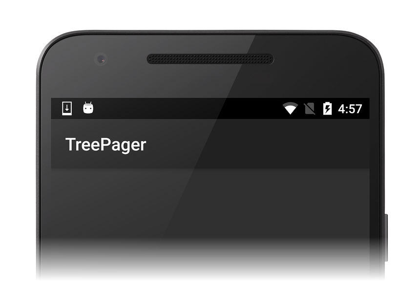 Screenshot of app displaying an empty ViewPager