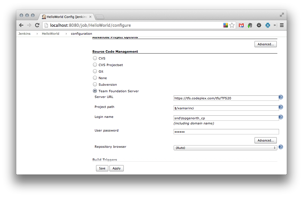 This screenshot shows an example of the completed form