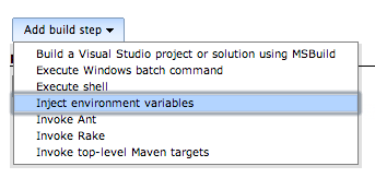 The job should have a new build step added based on the Inject environment variables