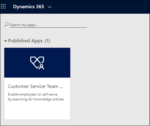 Iba aplikácia Dynamics 365 Team Member.