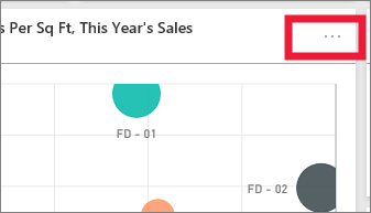 Screenshot of a Power BI tile ellipsis used to open the tile action menu.
