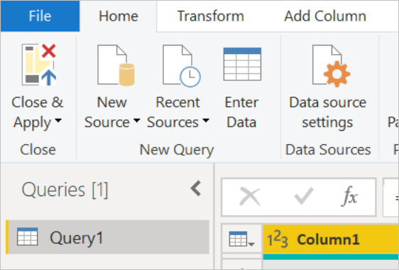Closeup screenshot of the Power Query editor, showing the Close & Apply option.