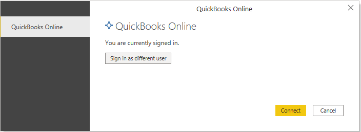 Pripojenie do služby QuickBooks Online.