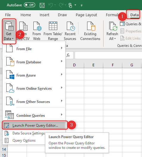 Otvorte Editor Power Query z Excelu.