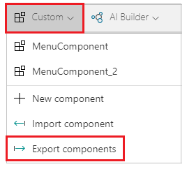 Export ponuky Vložiť komponentov.
