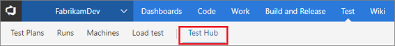 Custom test hub, TFS versions