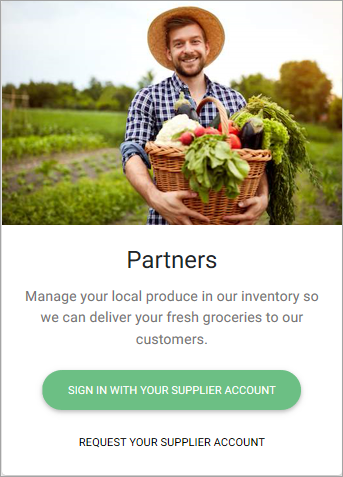 Example of self-service sign-up starting page