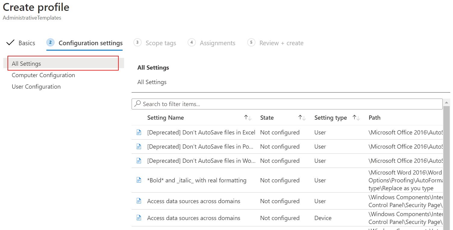 Apply ADMX template settings to users and devices in Microsoft Intune and Intune admin center.