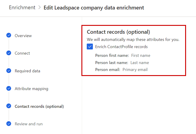 Obogatitev kontaktnih zapisov Leadspace.
